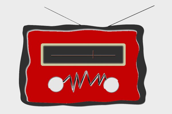 illustration of a broken radio