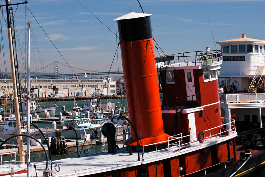 museum ships Hercules and Eureka in San Francisco harbor