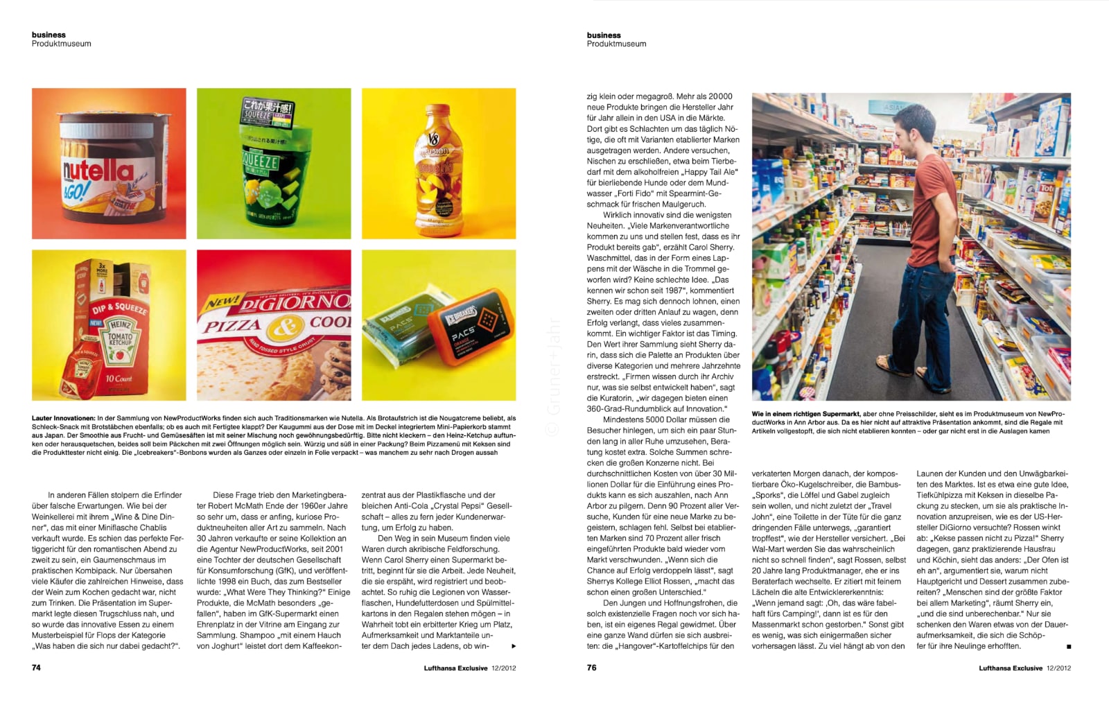 Artikel über Marktforschung und gescheiterte Produkte, GfK New Product Works, im Lufthansa-Magazin, Teil 2