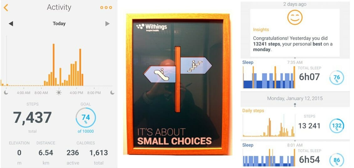 Screenshots Withings Healthmate app